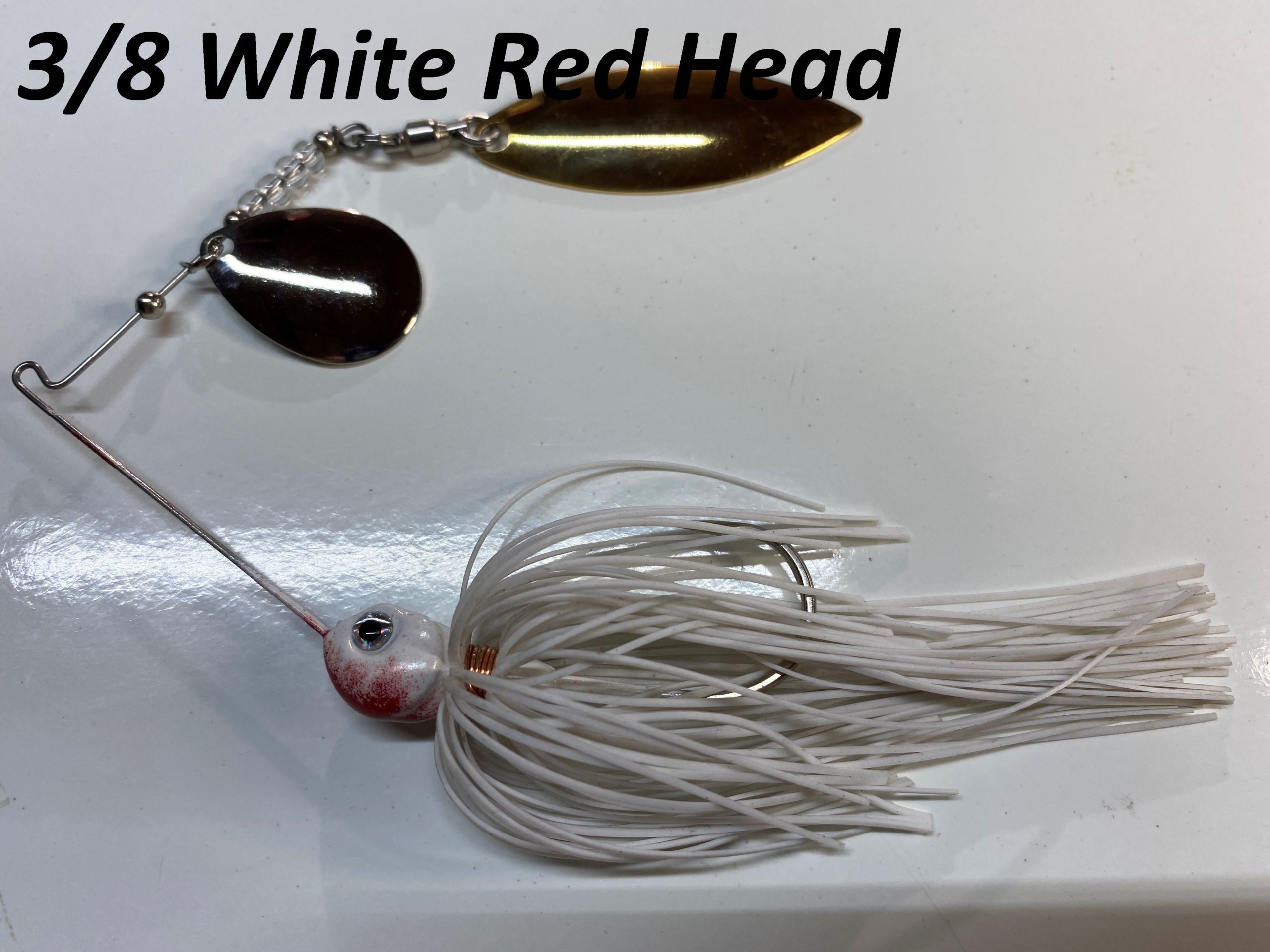 3/8 White Red Head – Adrenaline Tackle Company 217-502-6880